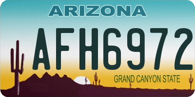 AZ license plate AFH6972
