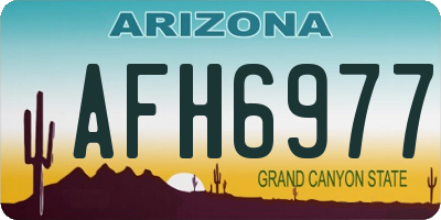 AZ license plate AFH6977