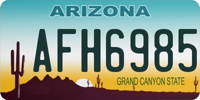 AZ license plate AFH6985