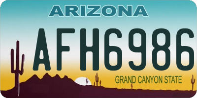 AZ license plate AFH6986