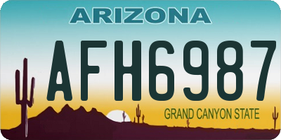 AZ license plate AFH6987