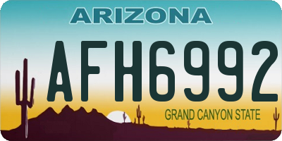 AZ license plate AFH6992