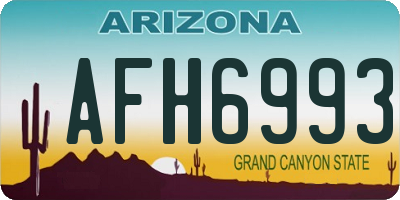 AZ license plate AFH6993