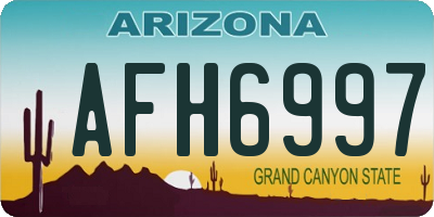 AZ license plate AFH6997
