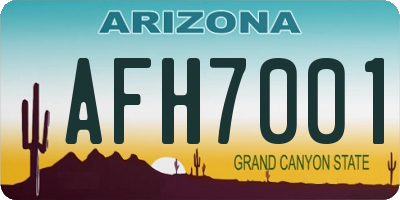 AZ license plate AFH7001