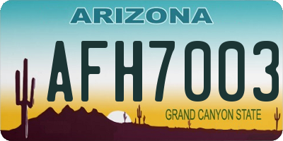 AZ license plate AFH7003