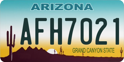 AZ license plate AFH7021