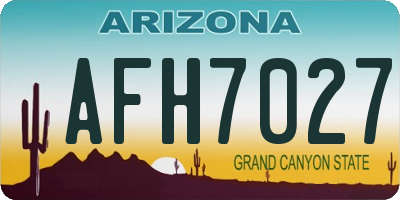 AZ license plate AFH7027