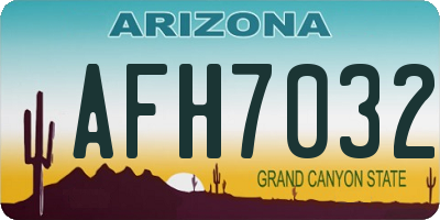 AZ license plate AFH7032