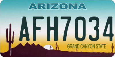 AZ license plate AFH7034