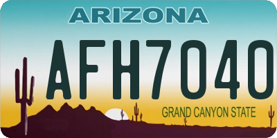 AZ license plate AFH7040