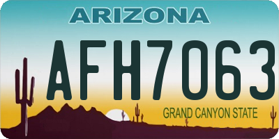 AZ license plate AFH7063