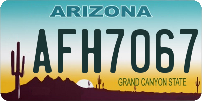 AZ license plate AFH7067