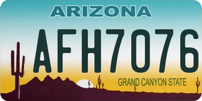 AZ license plate AFH7076