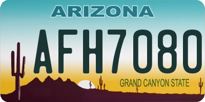 AZ license plate AFH7080