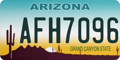AZ license plate AFH7096