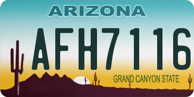 AZ license plate AFH7116