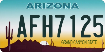 AZ license plate AFH7125
