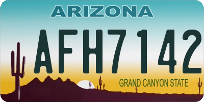 AZ license plate AFH7142