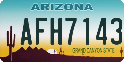 AZ license plate AFH7143