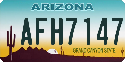 AZ license plate AFH7147