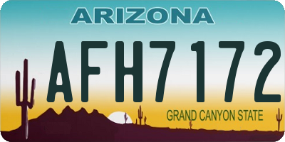 AZ license plate AFH7172