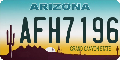 AZ license plate AFH7196