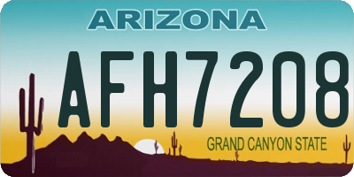 AZ license plate AFH7208