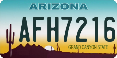 AZ license plate AFH7216