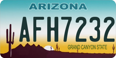 AZ license plate AFH7232
