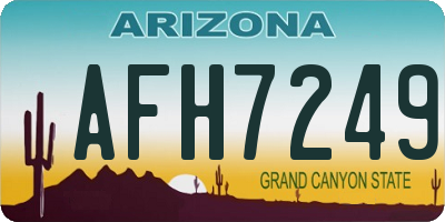 AZ license plate AFH7249