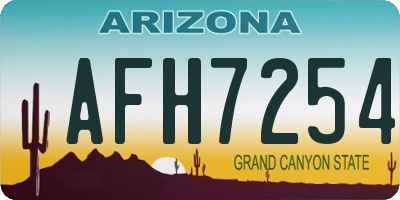 AZ license plate AFH7254