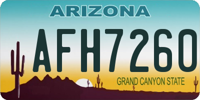 AZ license plate AFH7260