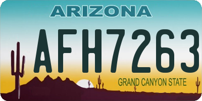 AZ license plate AFH7263