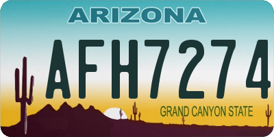 AZ license plate AFH7274
