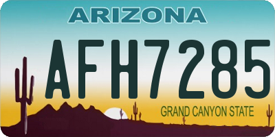 AZ license plate AFH7285