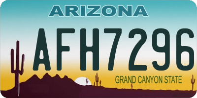 AZ license plate AFH7296