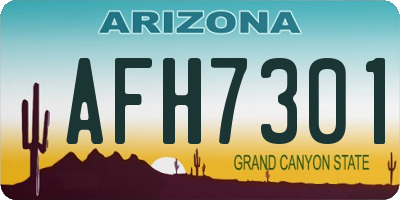 AZ license plate AFH7301