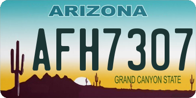 AZ license plate AFH7307