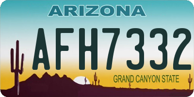 AZ license plate AFH7332