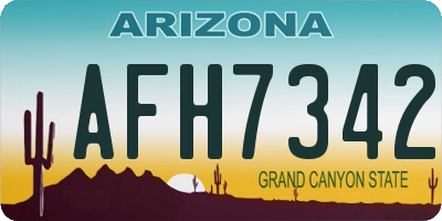 AZ license plate AFH7342