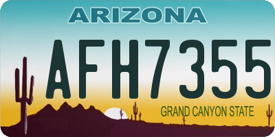 AZ license plate AFH7355