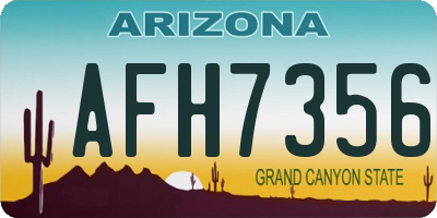 AZ license plate AFH7356