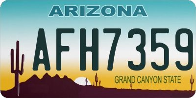 AZ license plate AFH7359