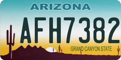AZ license plate AFH7382
