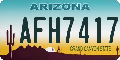 AZ license plate AFH7417
