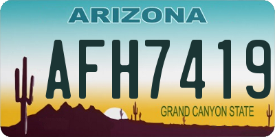 AZ license plate AFH7419