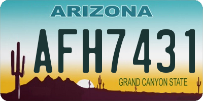 AZ license plate AFH7431