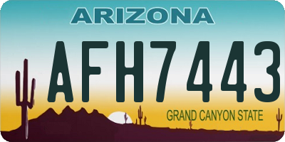 AZ license plate AFH7443