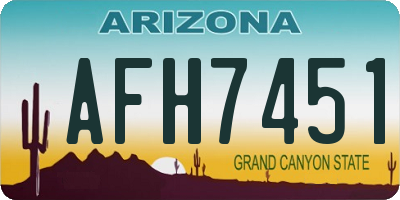 AZ license plate AFH7451